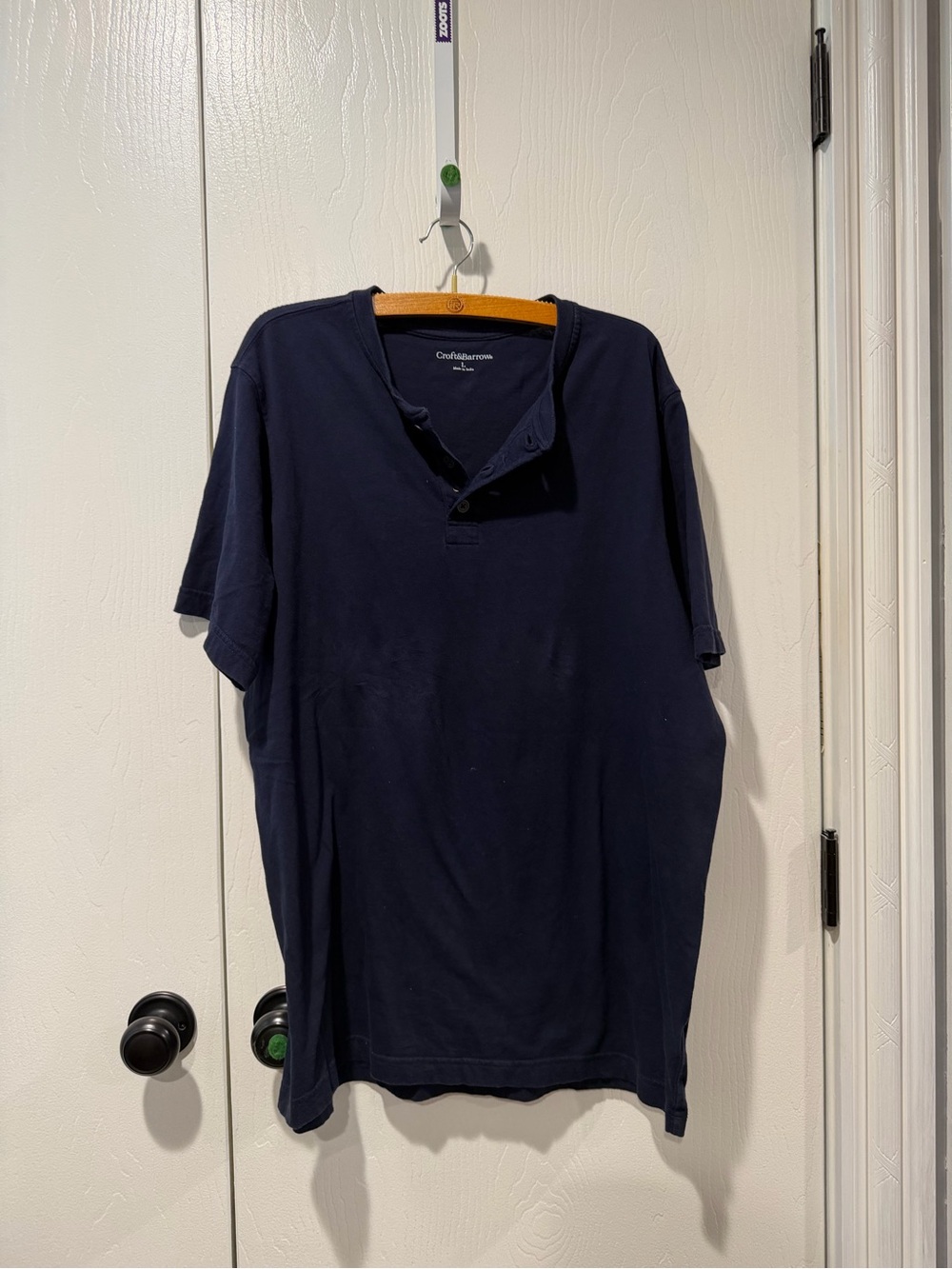 croft & barrow Men's Navy Short-Sleeve Henley Polo
